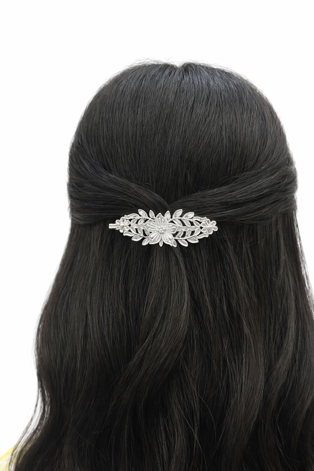 925 Sterling Silver floral Leaf Hair Clip - The Aarna Jewels