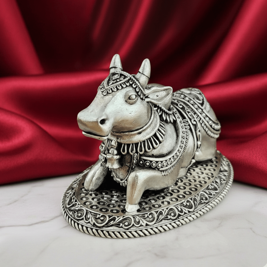 925 Sterling Silver Nandi Idol - The Aarna Jewels