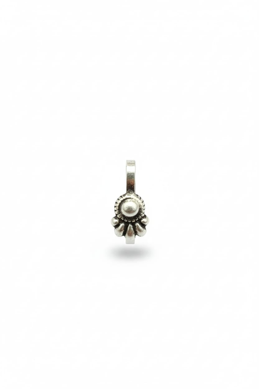 Handcrafted 92.5 Pure Silver Oxidized Nath