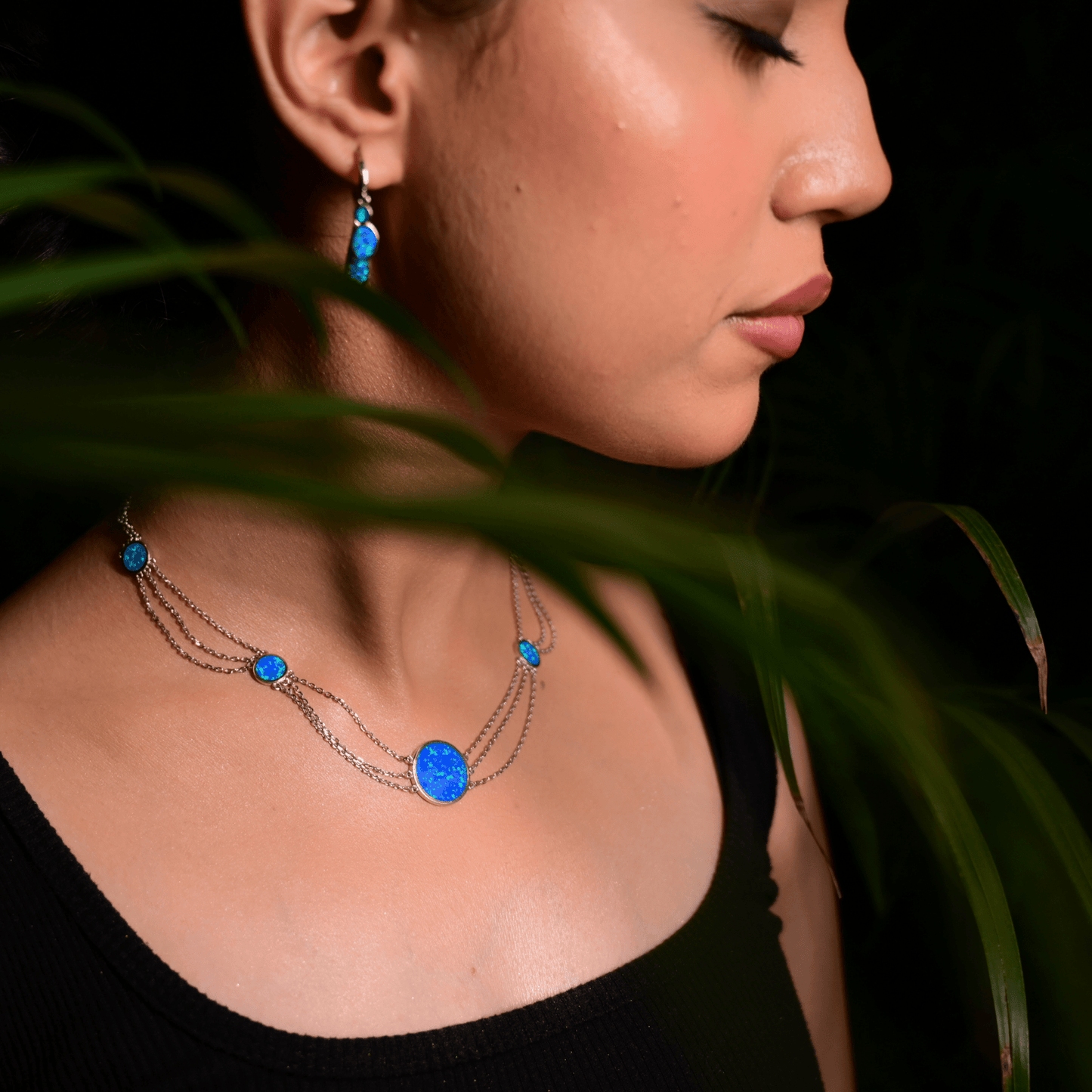 Azure Glow Earrings - The Aarna Jewels