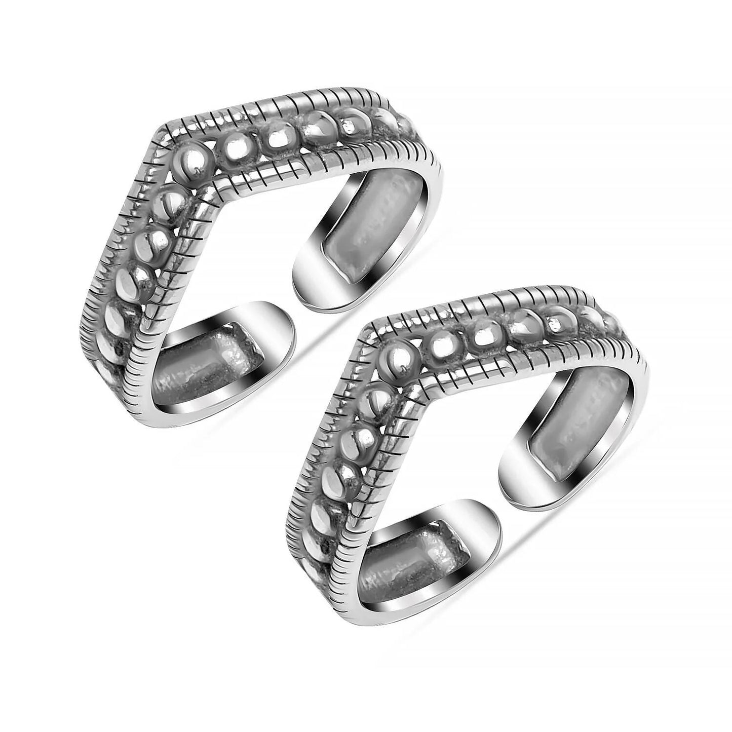 Chevron Toe Rings - The Aarna Jewels