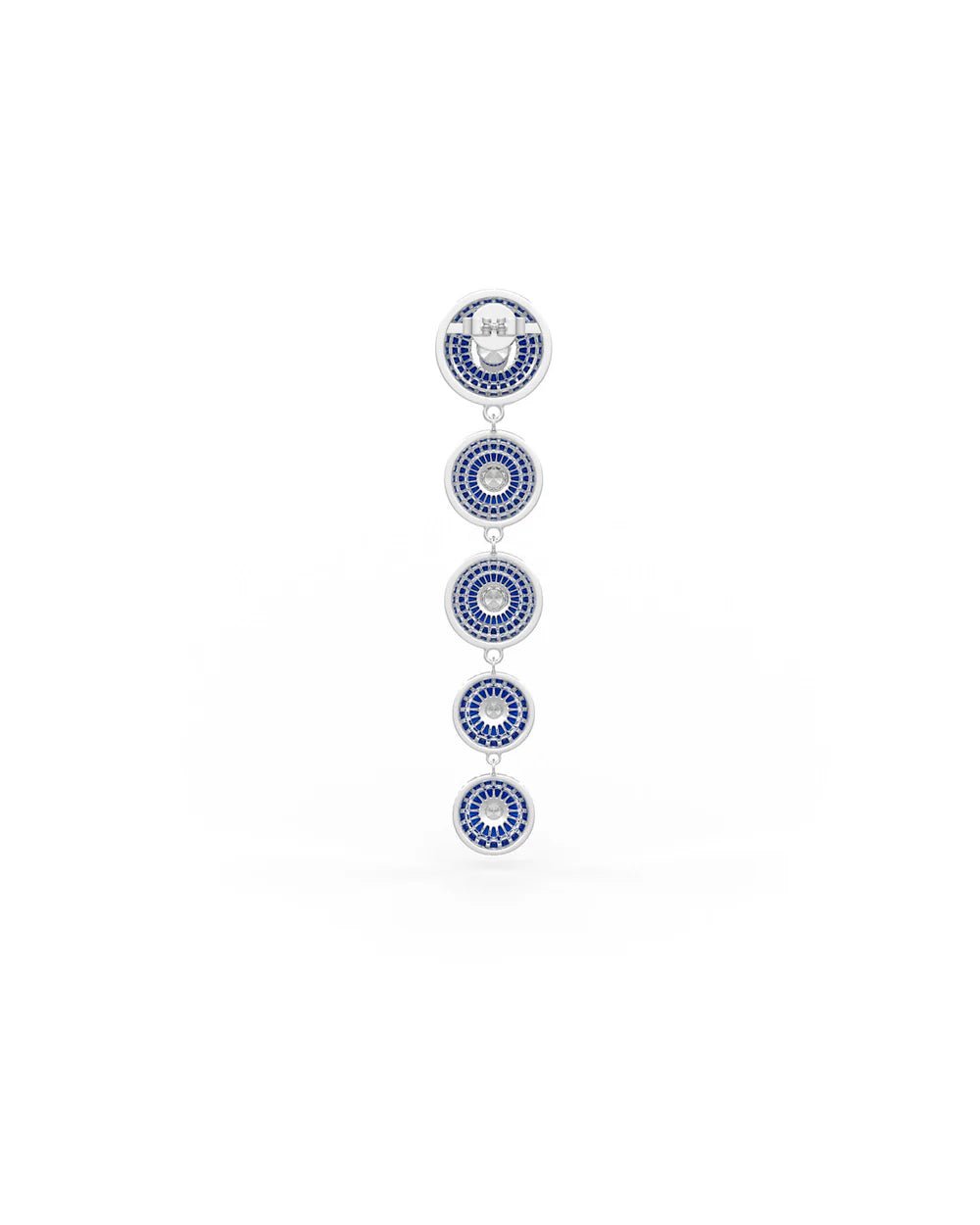 Midnight Blue Cascade Disc Dangler Earrings - The Aarna Jewels