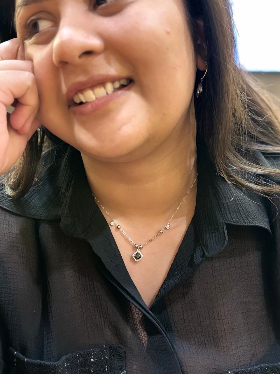 Midnight Grace Pendant Chain - The Aarna Jewels
