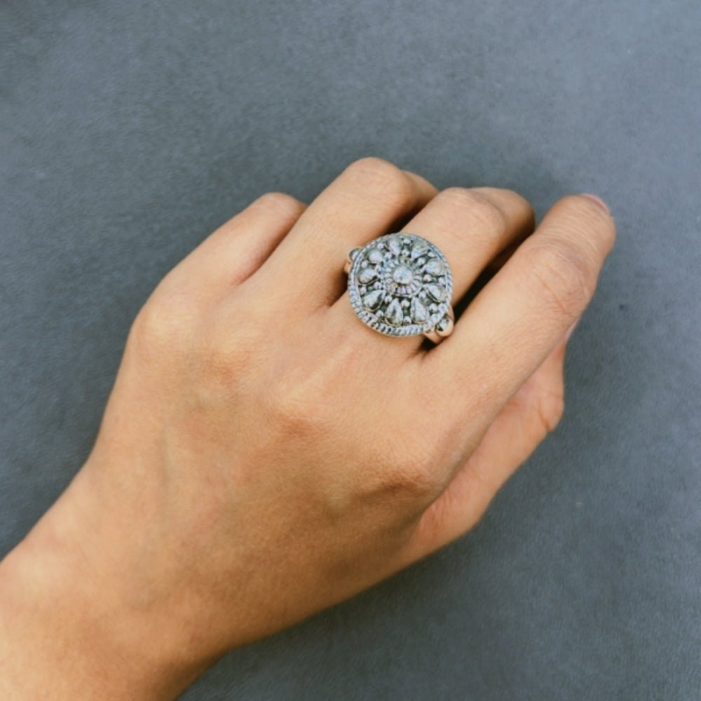 Oxidised Jodha Ring - The Aarna Jewels