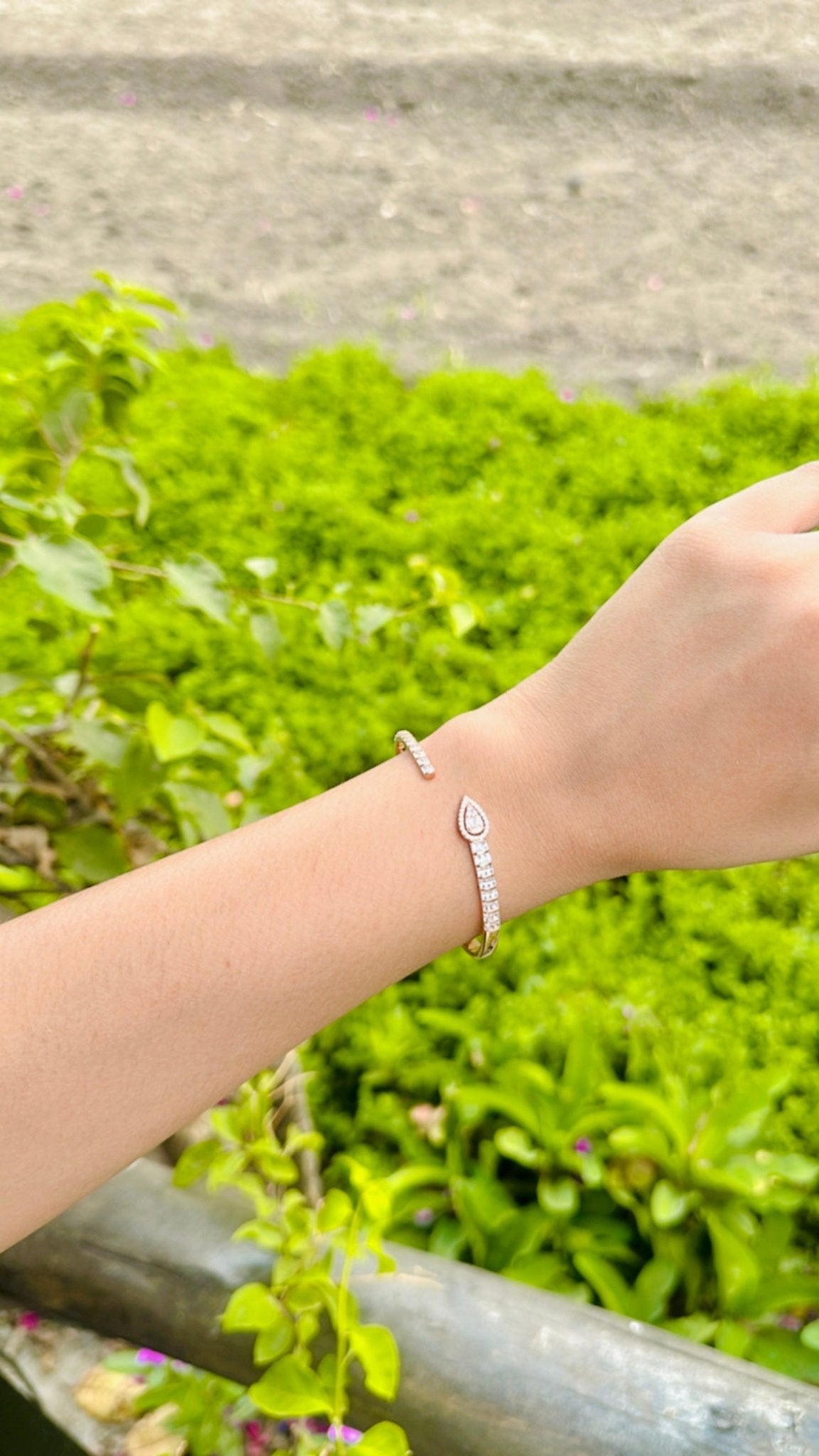 Pear Drop Cuff Bracelet - The Aarna Jewels