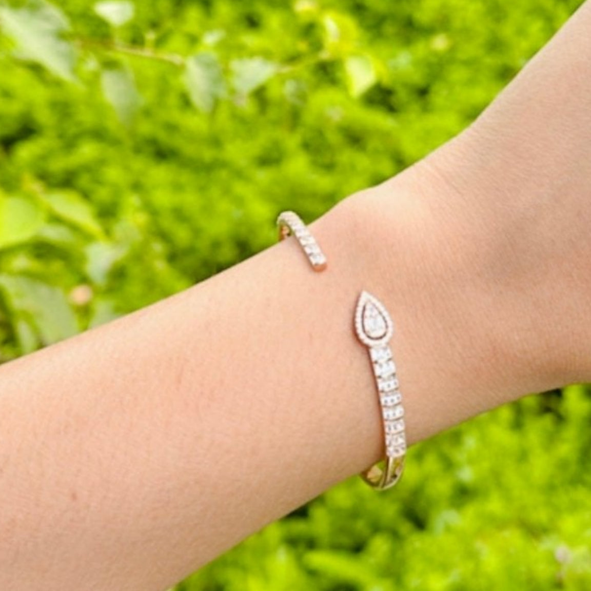 Pear Drop Cuff Bracelet - The Aarna Jewels