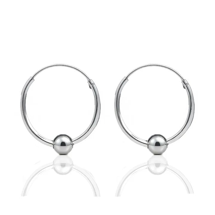 Pure Silver Hoop Earrings (925 Sterling Silver) - The Aarna Jewels
