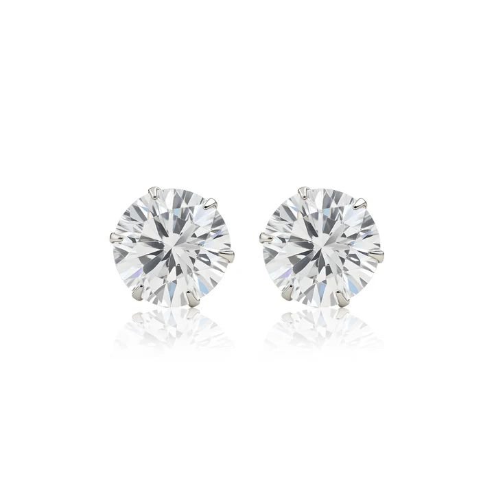 Pure Silver Solitaire Stud Tops (925 Sterling Silver) - The Aarna Jewels