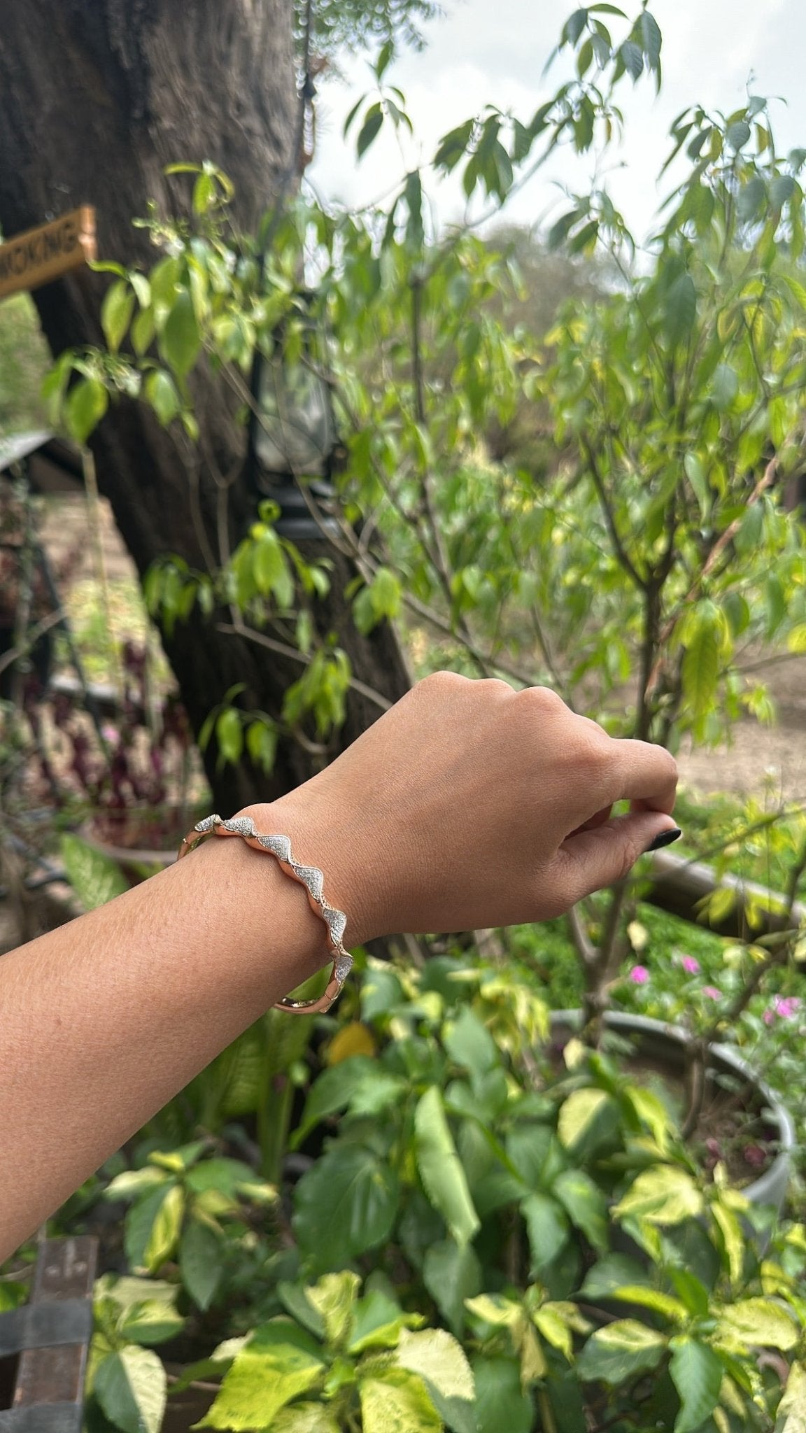 Rose Gold Grace Cuff Bracelet - The Aarna Jewels