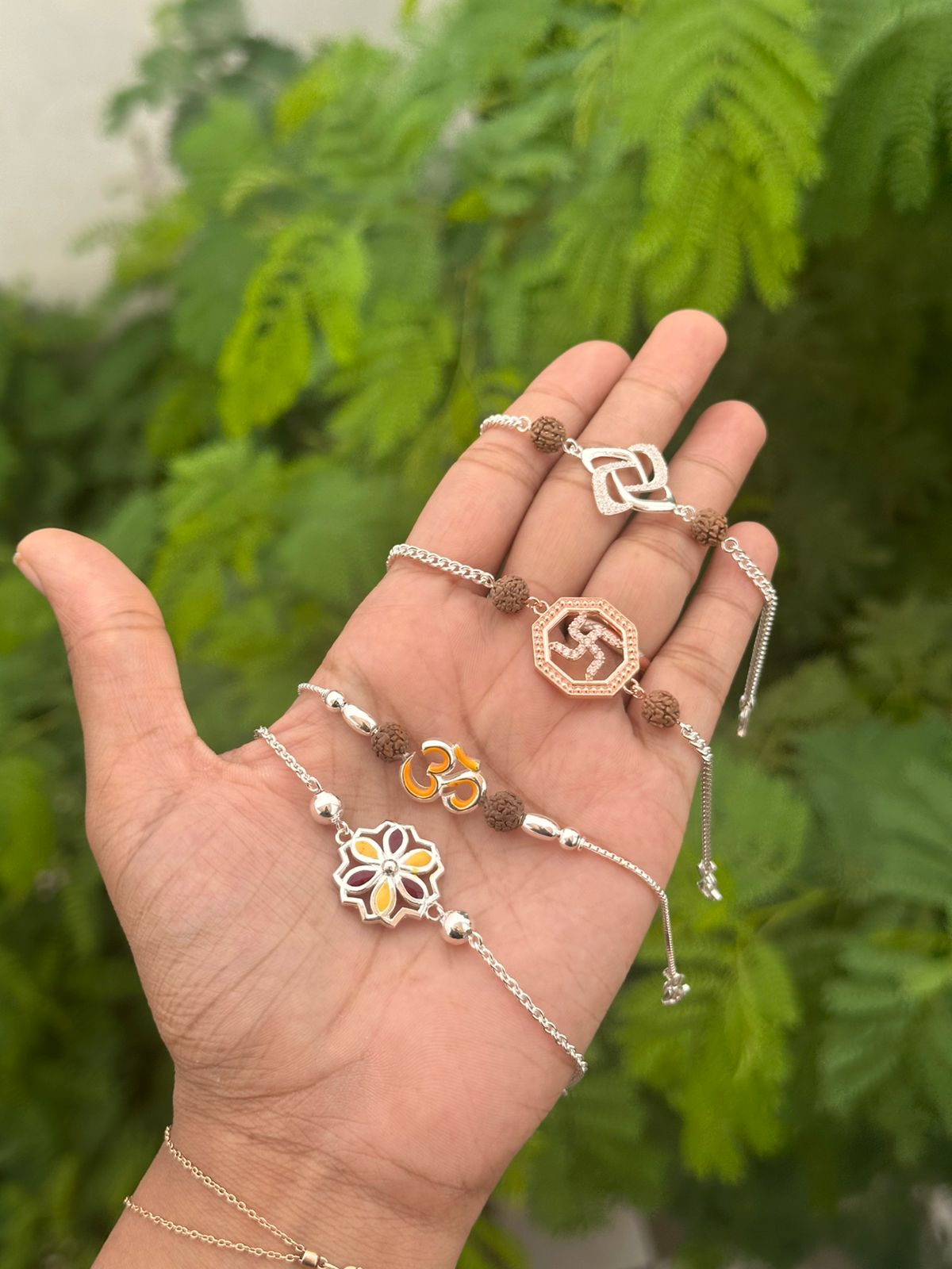 Sacred Silver Rakhis - The Aarna Jewels