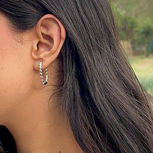 Starlight Baguette Hoops - The Aarna Jewels