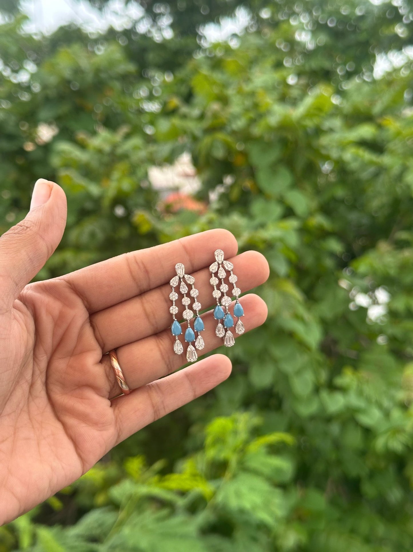 Turquoise River Earrings - The Aarna Jewels