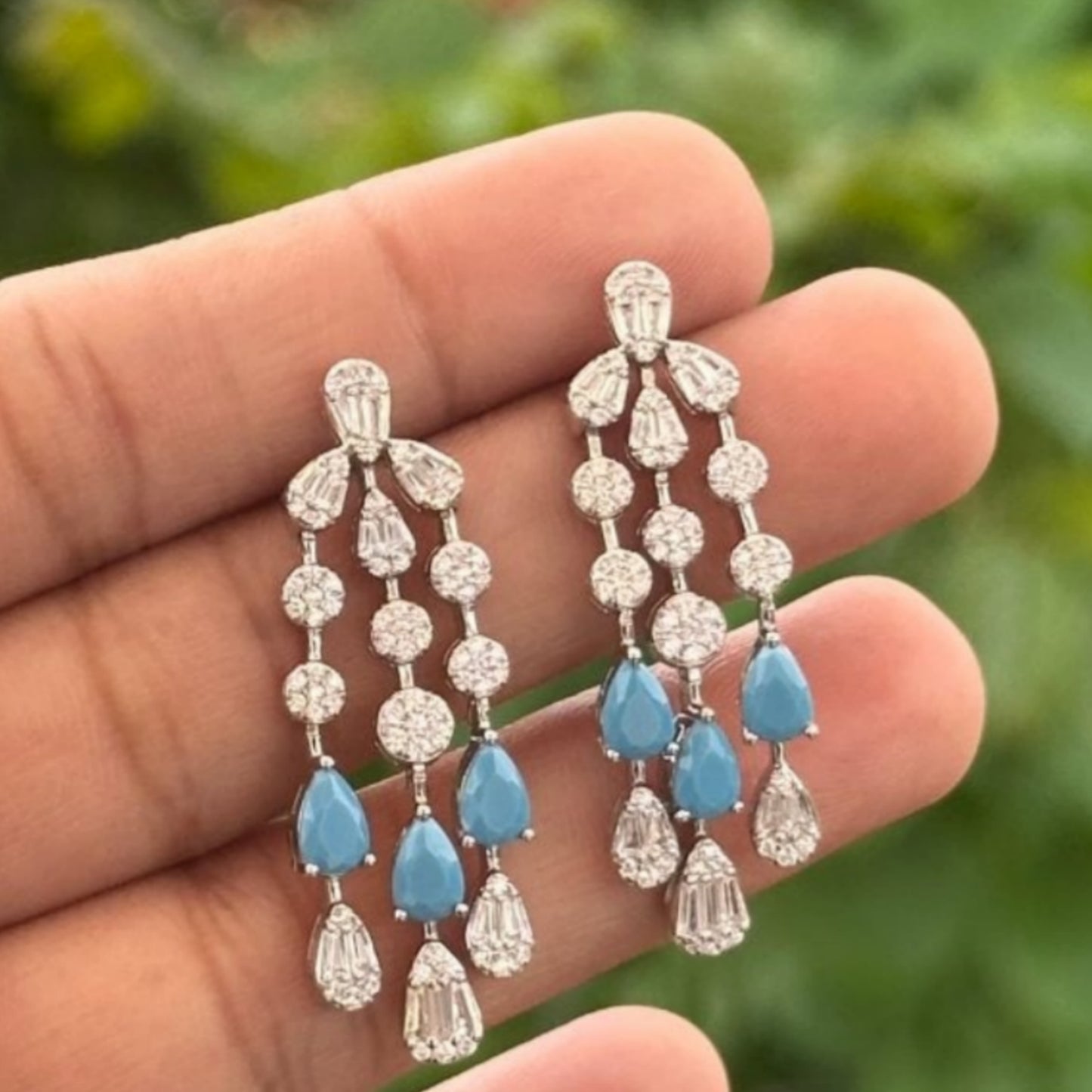 Turquoise River Earrings - The Aarna Jewels