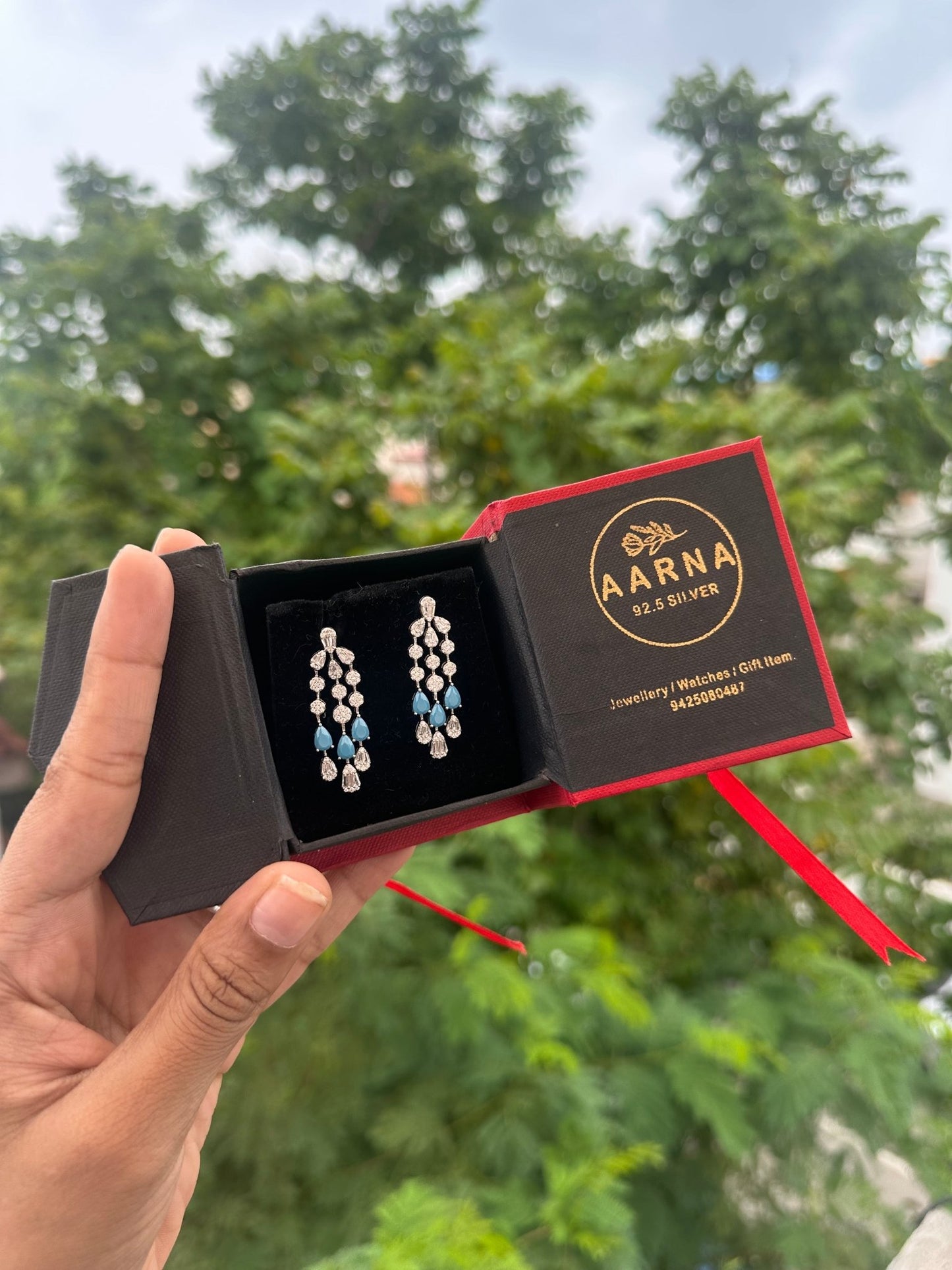 Turquoise River Earrings - The Aarna Jewels