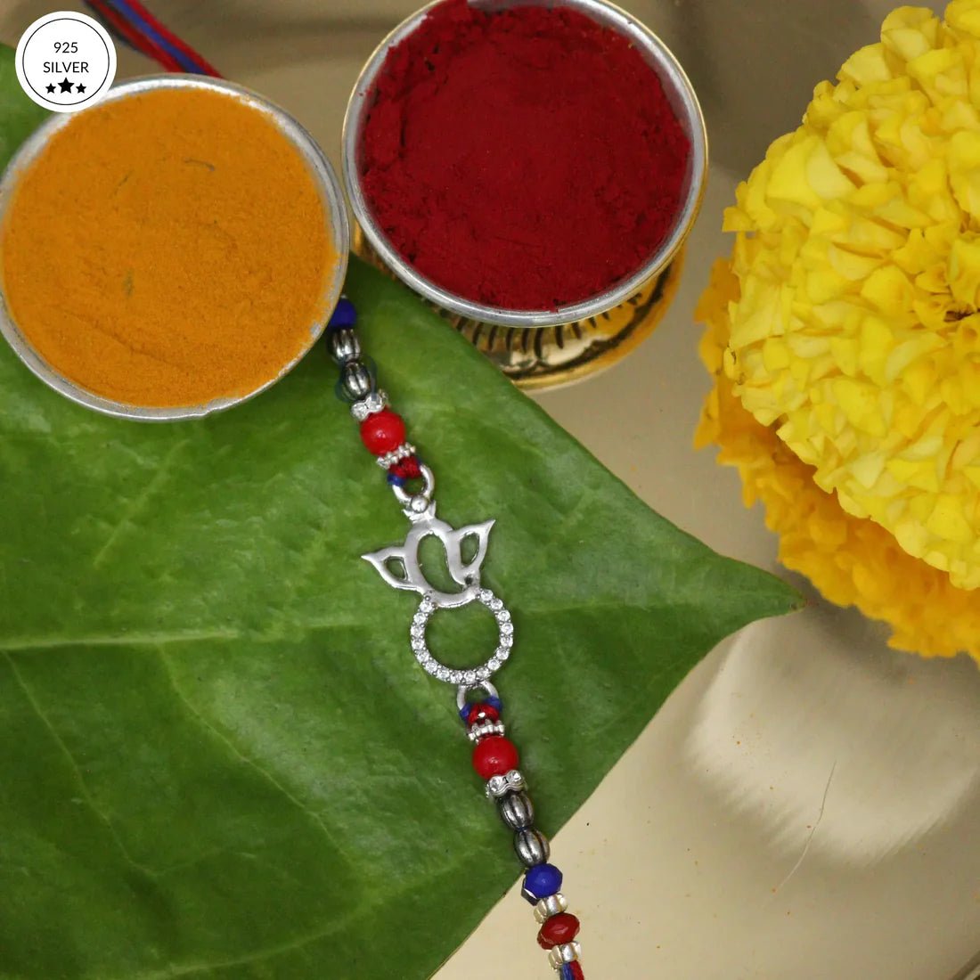 Vinayak Rakhi – 925 Silver Ganesha Rakhi - The Aarna Jewels
