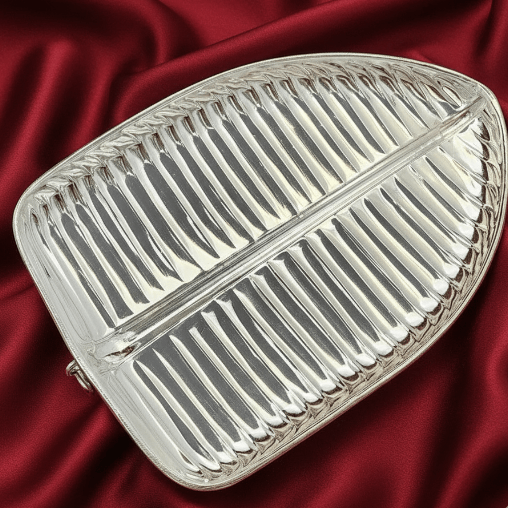 925 Sterling Silver Banana Leaf Plate - The Aarna Jewels