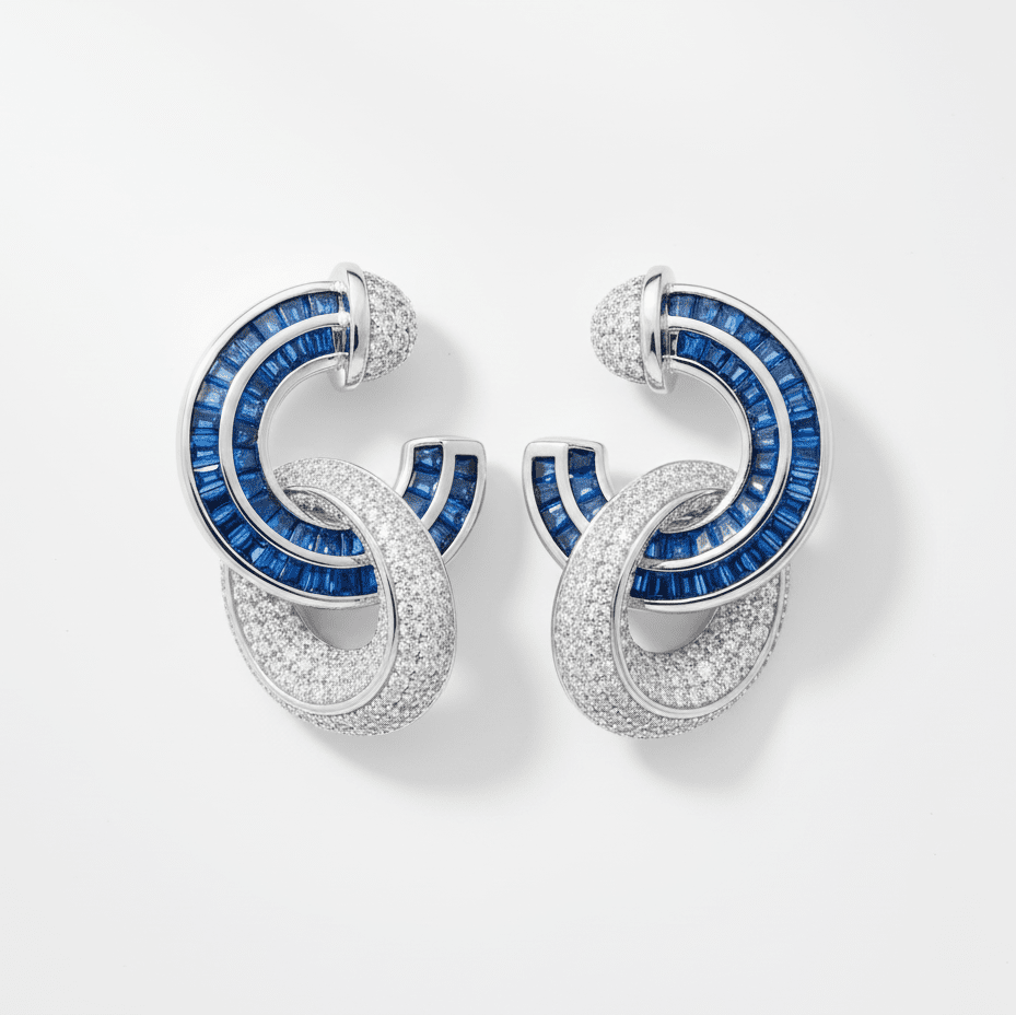 925 Sterling Silver Interlocking Loop Earrings - The Aarna Jewels