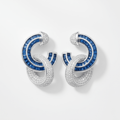 925 Sterling Silver Interlocking Loop Earrings - The Aarna Jewels