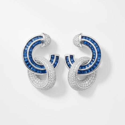 925 Sterling Silver Interlocking Loop Earrings - The Aarna Jewels