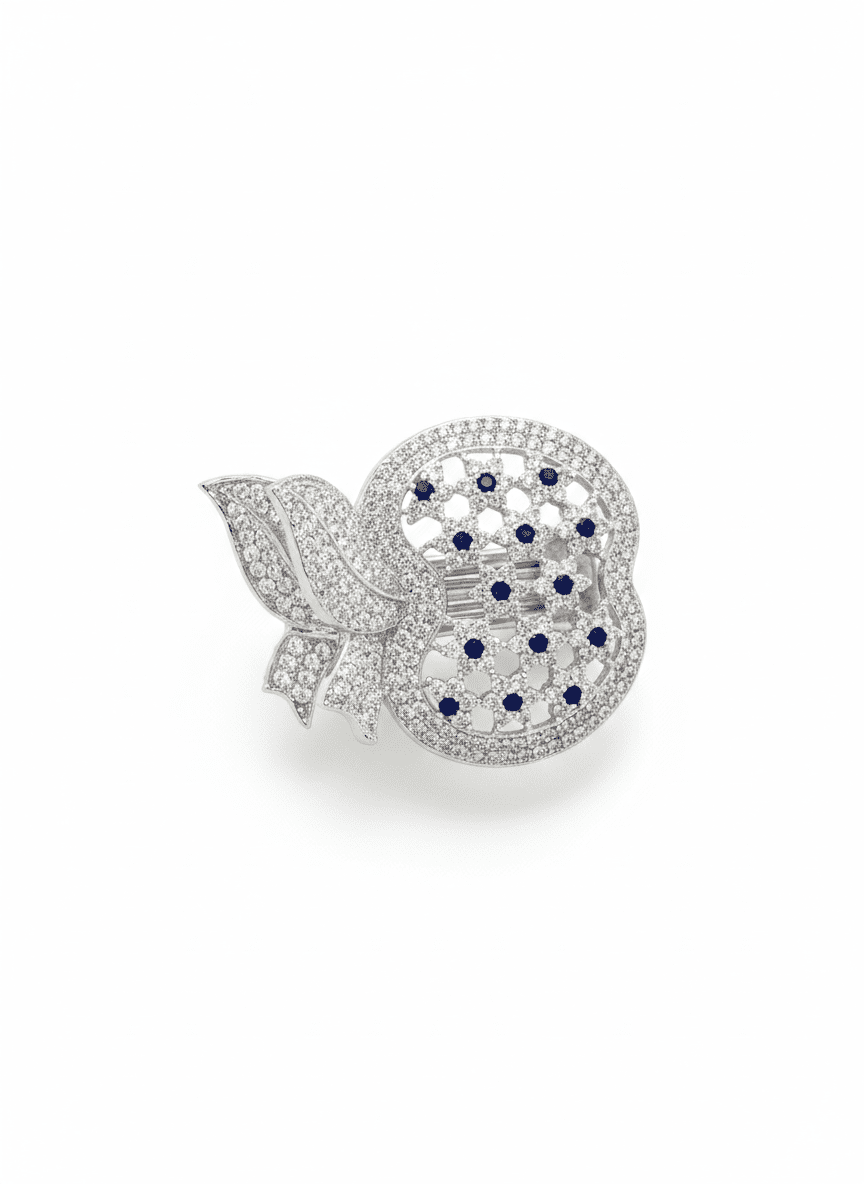 925 Sterling Silver Pomegranate - Shaped Hair Claw - The Aarna Jewels