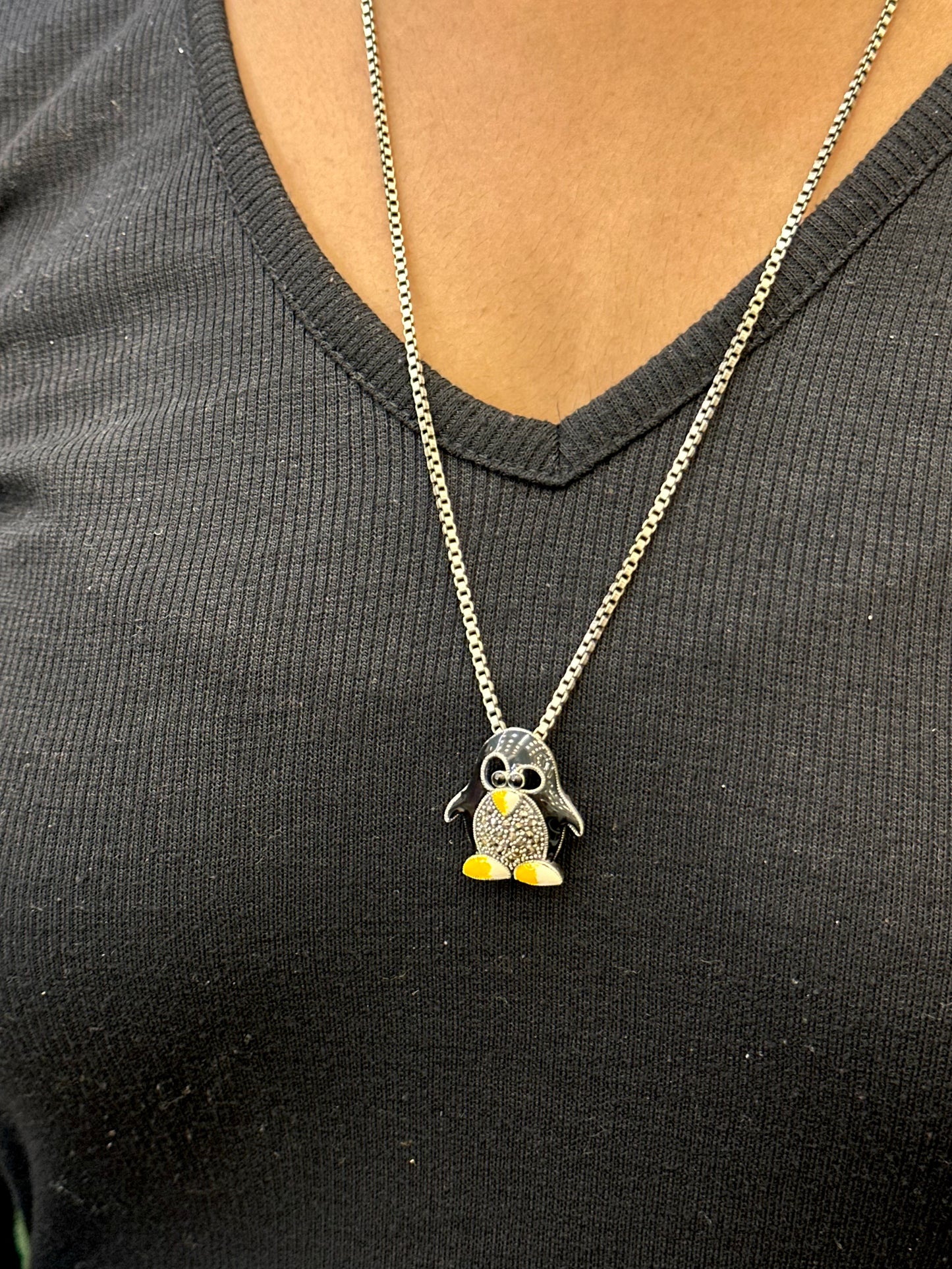 925 Sterling Silver Penguin Brooch