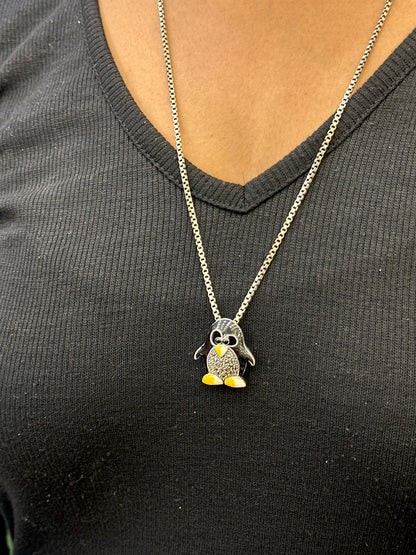 925 Sterling Silver Penguin Brooch