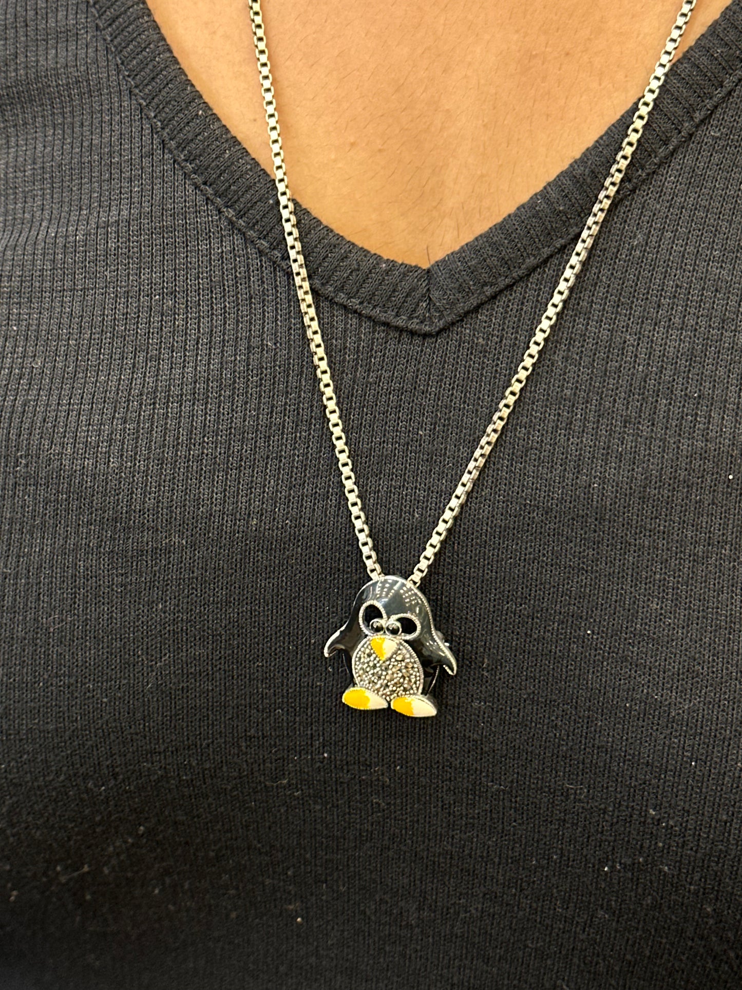 925 Sterling Silver Penguin Brooch