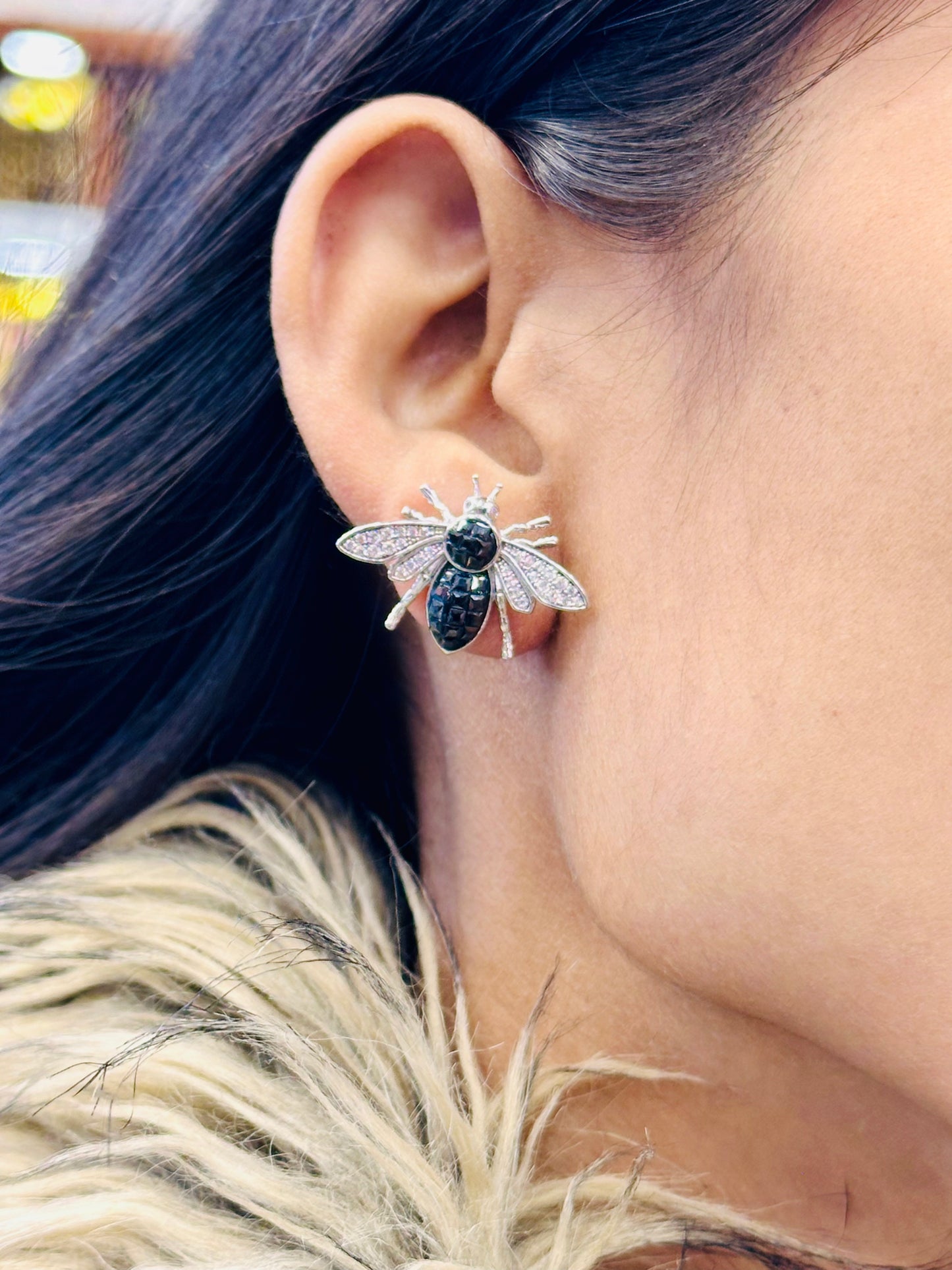 925 Sterling Silver Bee Stud Earrings