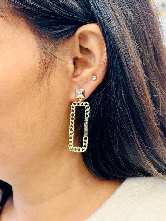 925 Sterling Silver Chain-Link Hoop Earrings