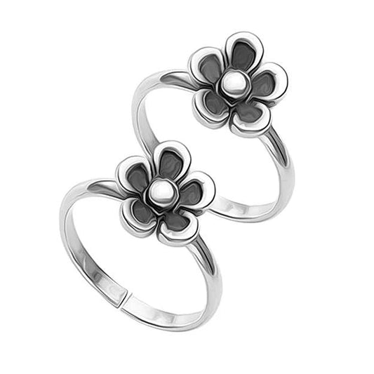 Blooming Charm Toe Rings - The Aarna Jewels