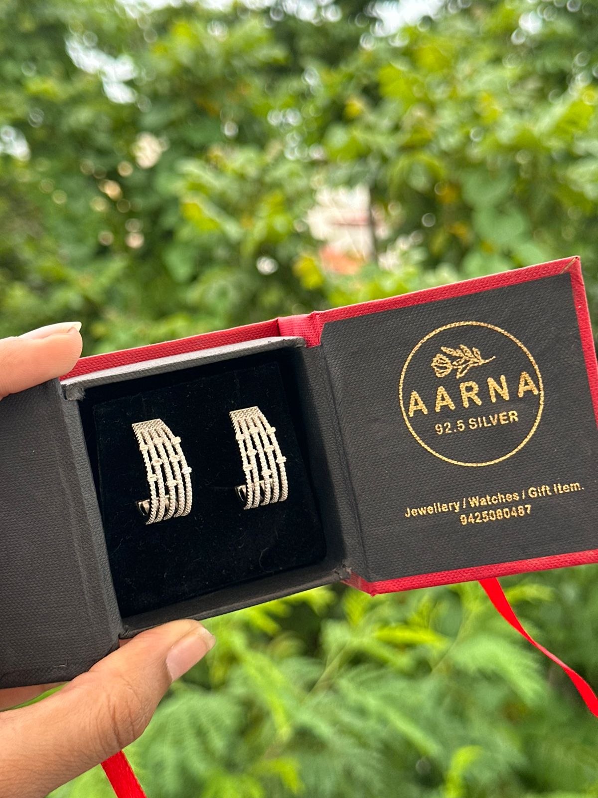 Crescent Weave Silver Hoop Earrings - The Aarna Jewels