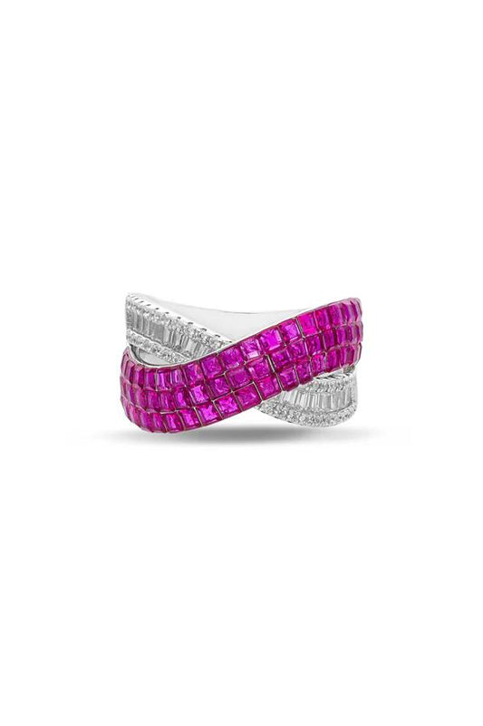 Crimson Twist Cocktail Ring - The Aarna Jewels