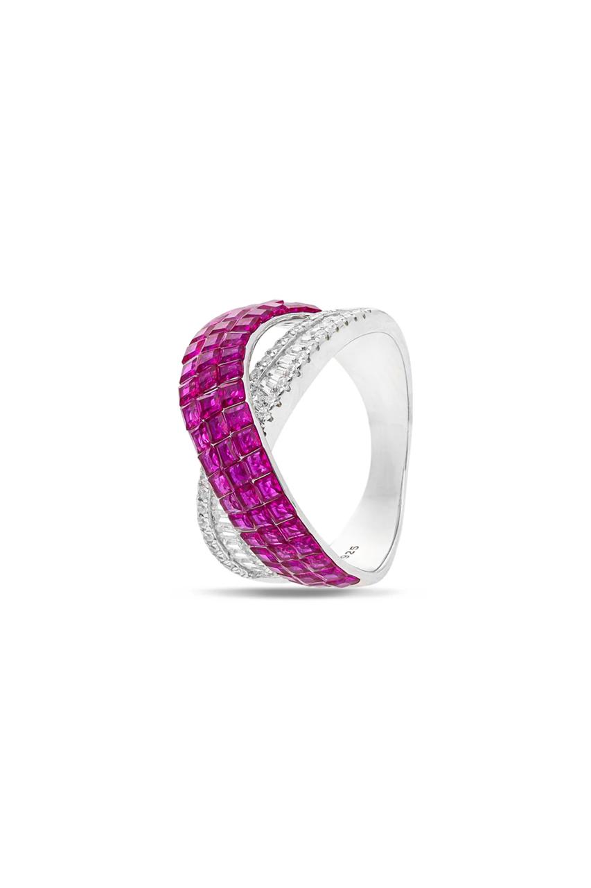 Crimson Twist Cocktail Ring - The Aarna Jewels