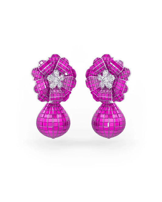 Disco Bloom Mosaic Earrings - The Aarna Jewels