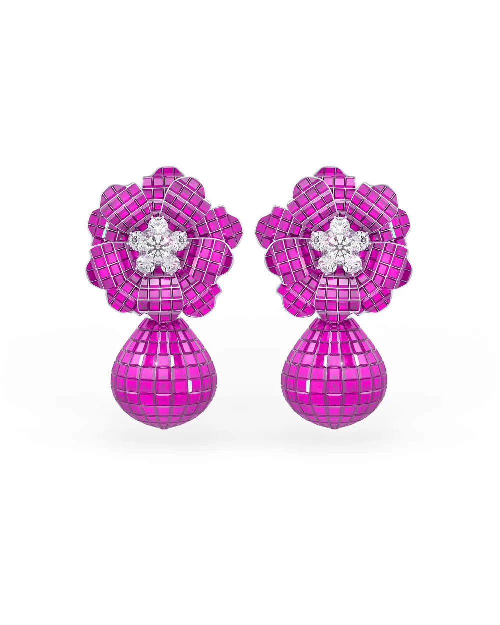 Disco Bloom Mosaic Earrings - The Aarna Jewels