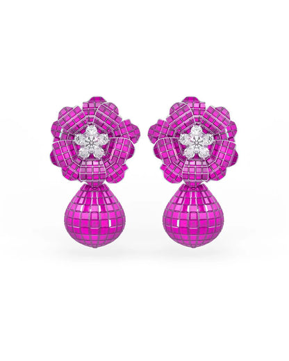 Disco Bloom Mosaic Earrings - The Aarna Jewels