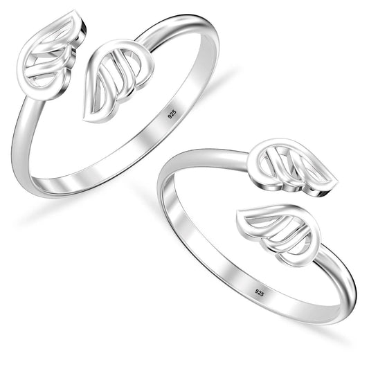 Elysian Leaf Toe Rings - The Aarna Jewels