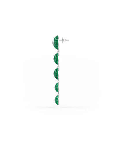 Emerald Green Cascade Disc Dangler Earrings - The Aarna Jewels
