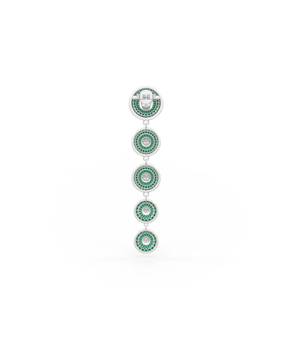 Emerald Green Cascade Disc Dangler Earrings - The Aarna Jewels