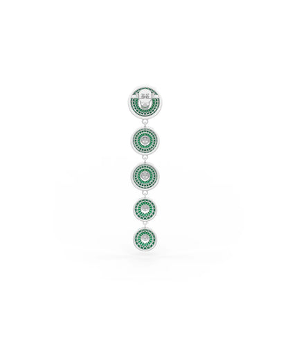Emerald Green Cascade Disc Dangler Earrings - The Aarna Jewels