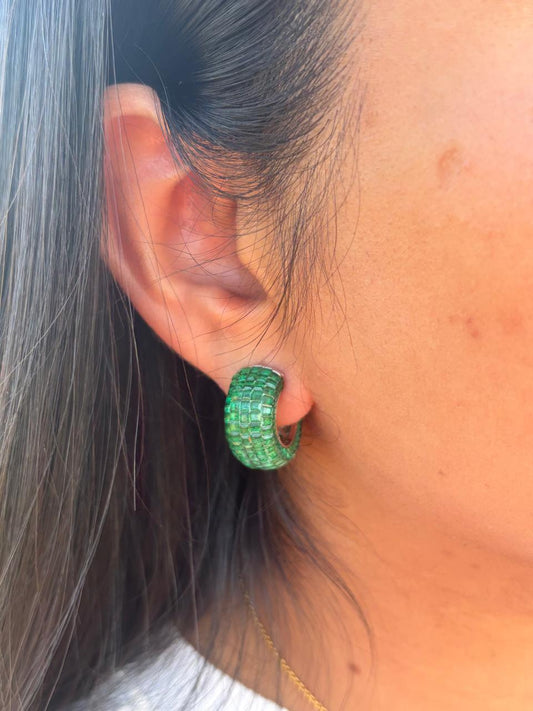 Emerald Mirage Hoops - The Aarna Jewels