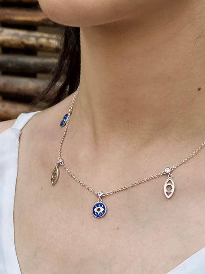 Evil Eye Charm Necklace - The Aarna Jewels