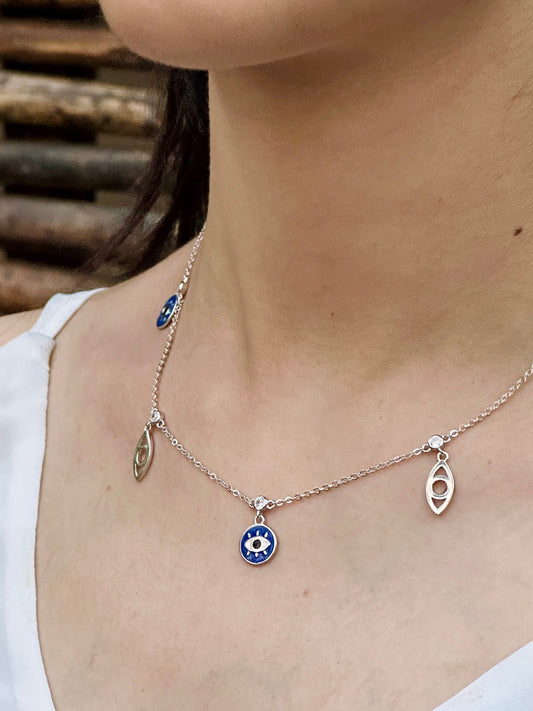 Evil Eye Charm Necklace - The Aarna Jewels