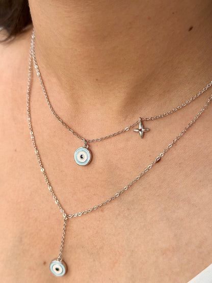 Evil Eye Layered Neck Chain - The Aarna Jewels