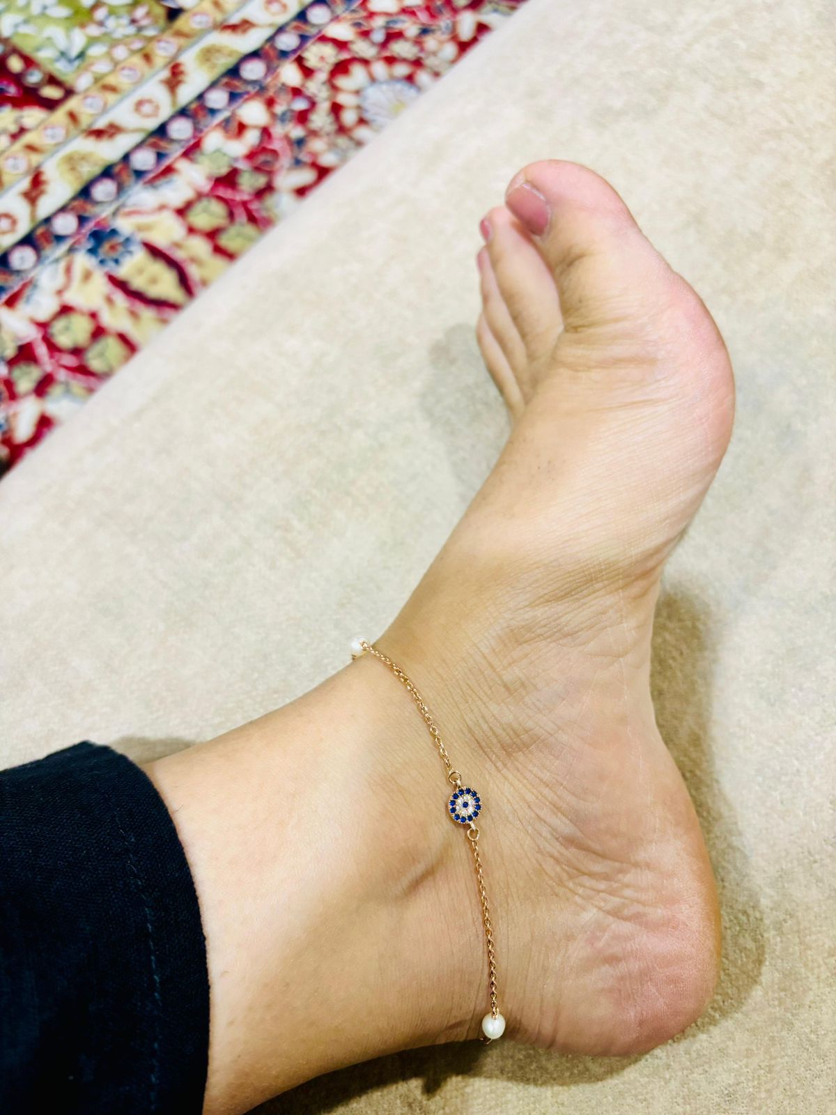 Evil Eye Pearl Anklet 🧿✨ - The Aarna Jewels