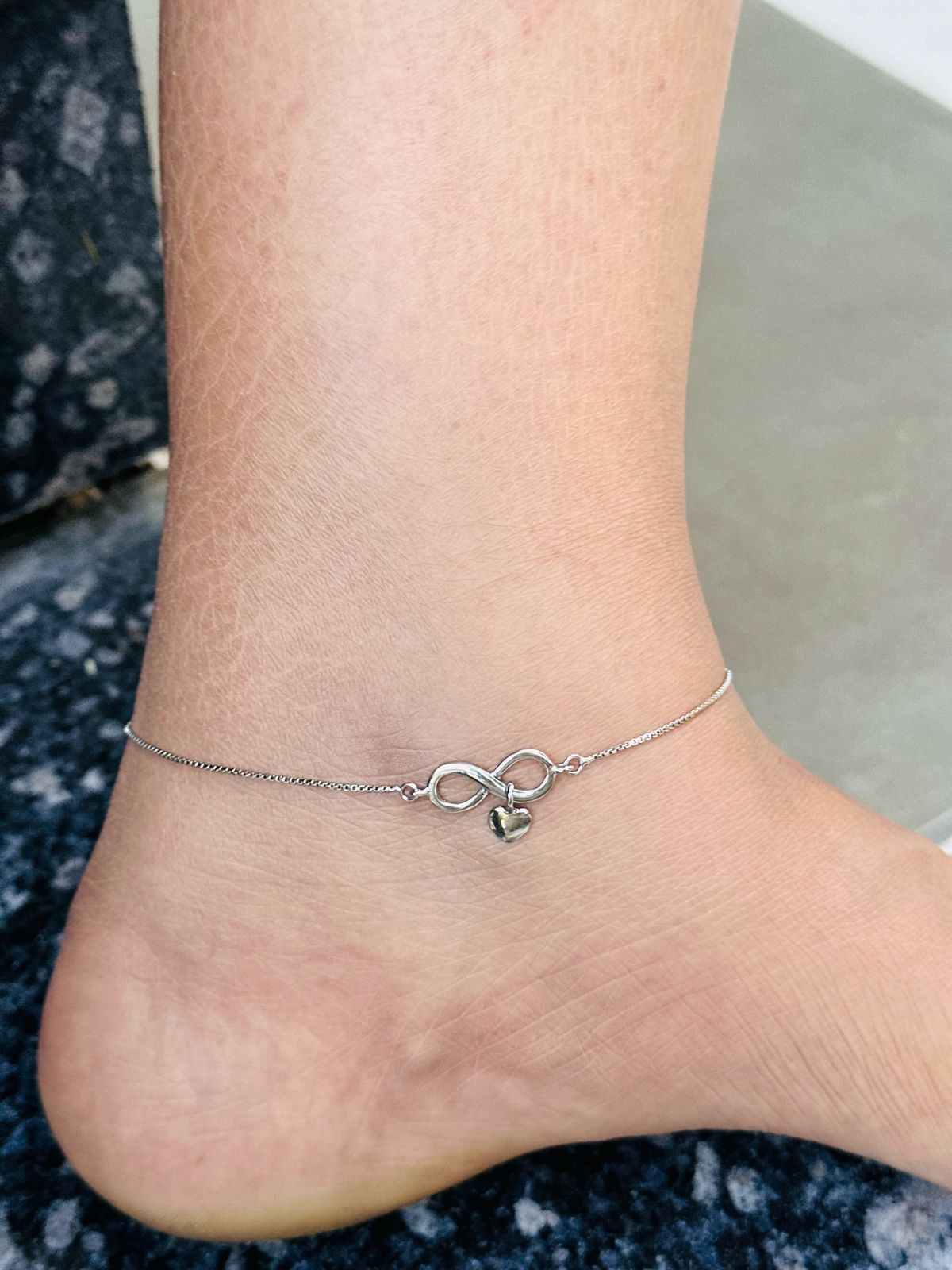 Forevermore – Infinity Heart Silver Anklet - The Aarna Jewels