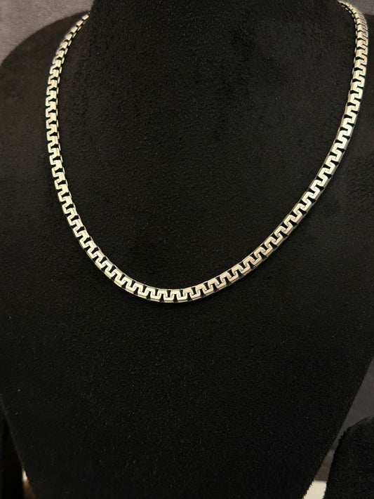 GridLock – Bold Silver Box Chain - The Aarna Jewels