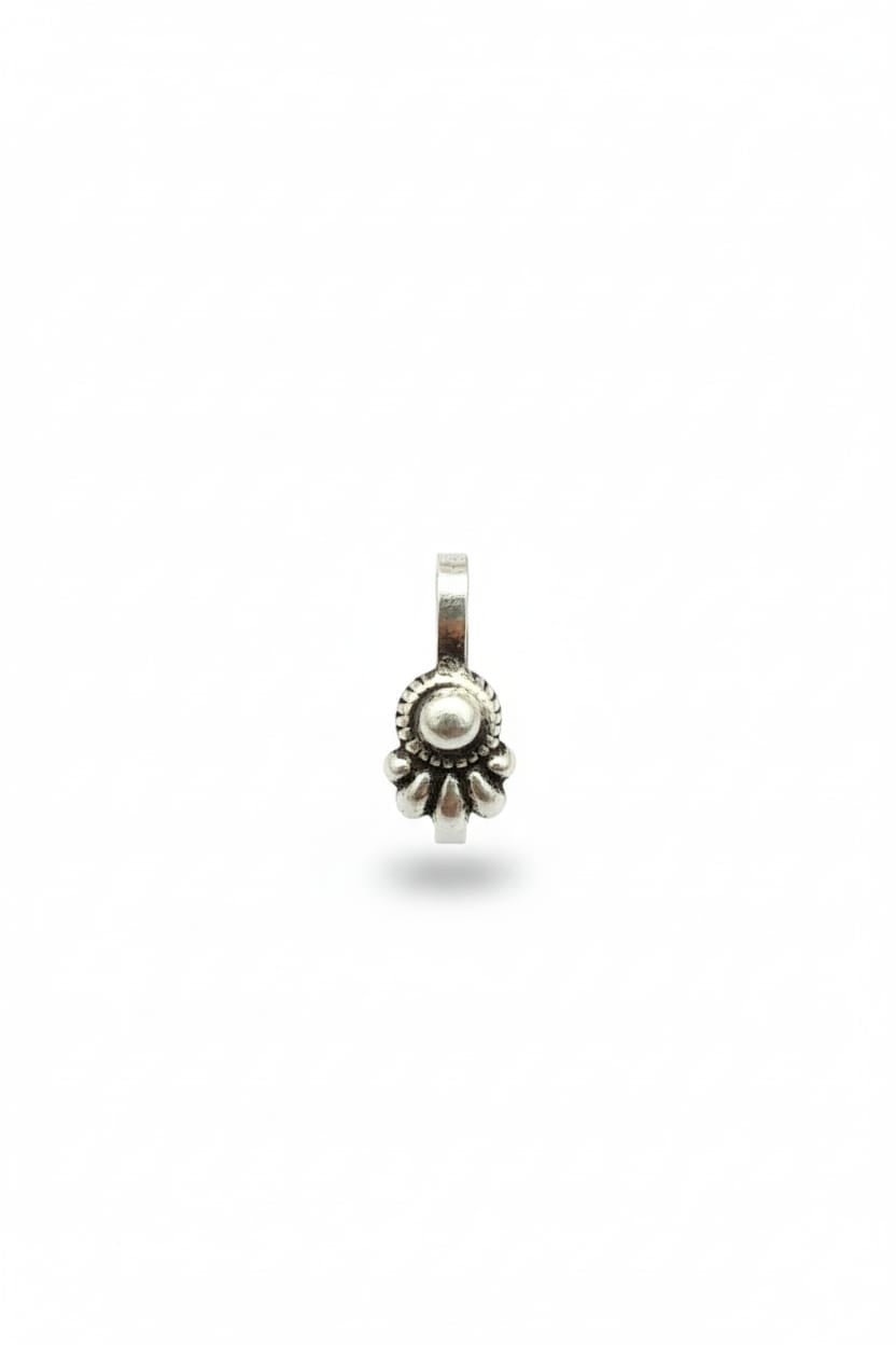 Handcrafted 92.5 Pure Silver Oxidized Nath - The Aarna Jewels