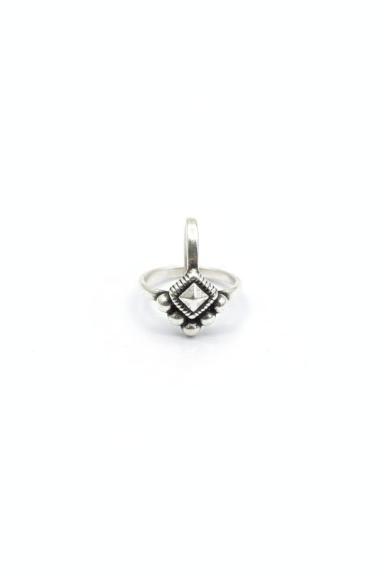 Handcrafted 92.5 Pure Silver Oxidized Nose Pin - The Aarna Jewels
