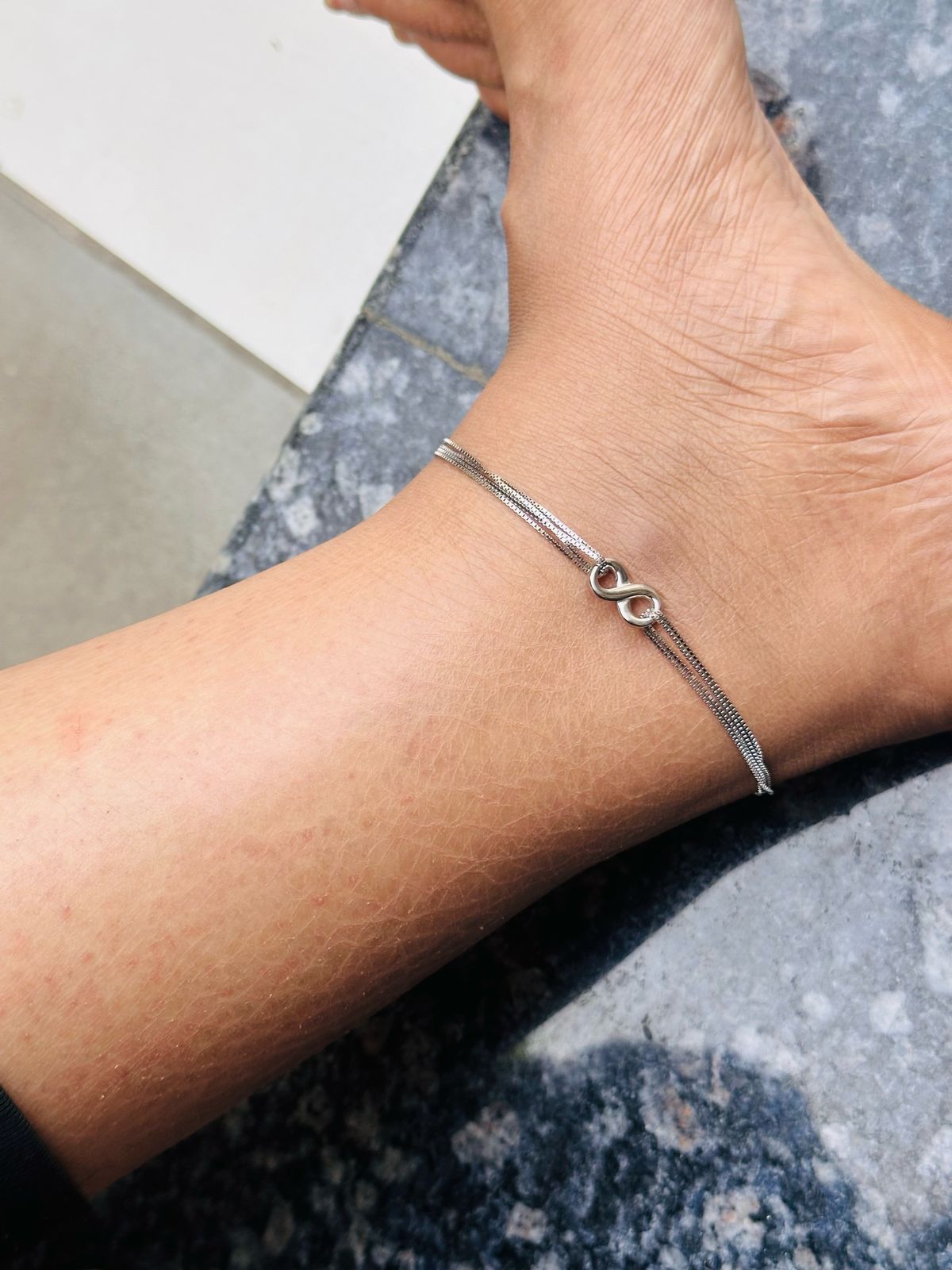 Infinity Love Silver Anklet - The Aarna Jewels
